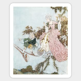 Vintage Fairy Tale, Sleeping Beauty by Edmund Dulac Sticker